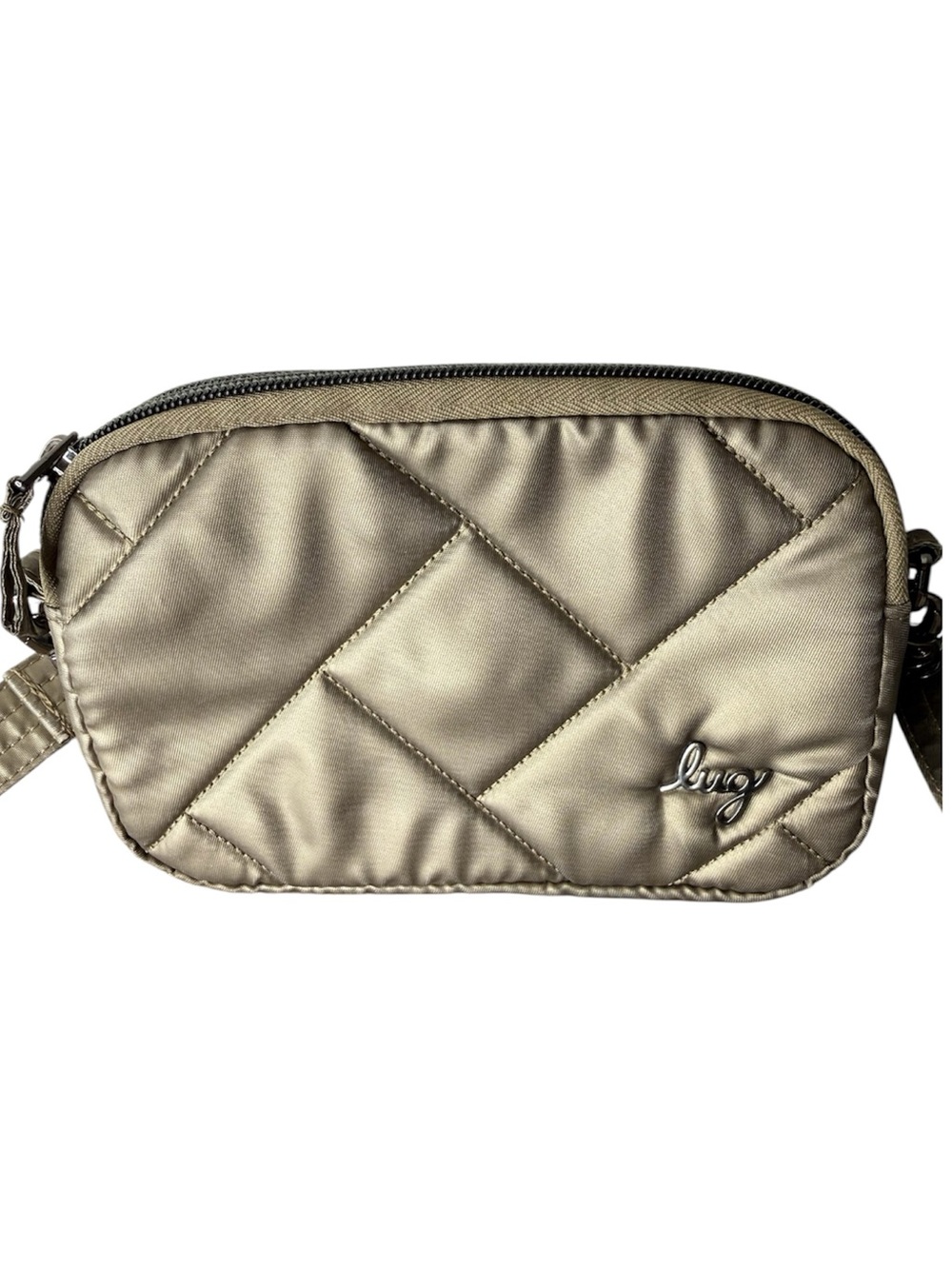 LUG Coupe SE Metallic Bronze Quilted Crossbody Mini Bag Zipper - Picture 1 of 13